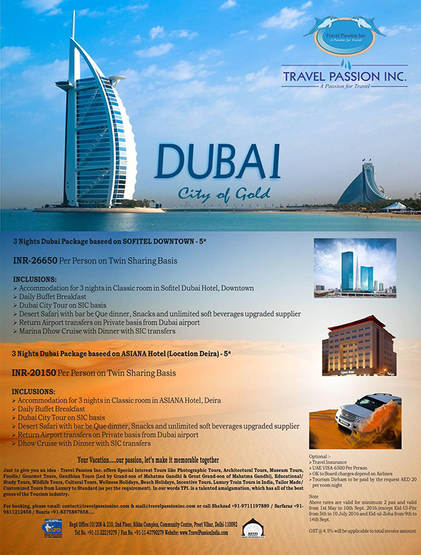 Dubai Package By Travel Passion Inc Travel Mail Indias Leading