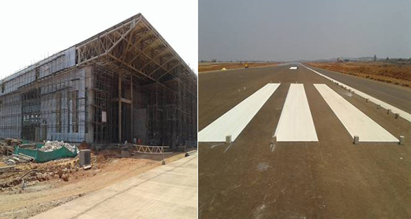 Construction of airport building and runway for airport at Sindhudurg, Maharashtra