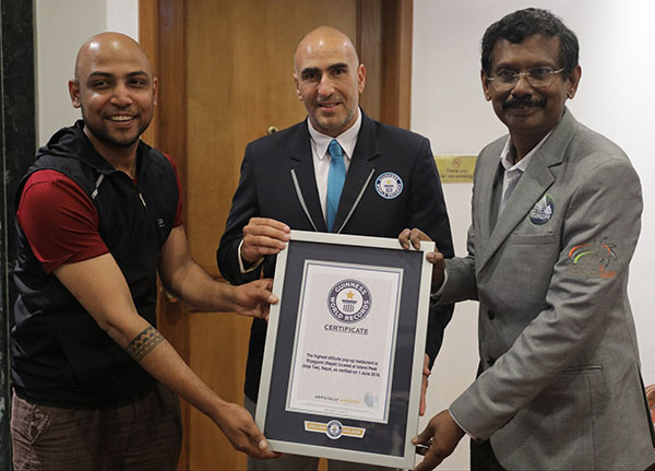 The Guinness World Record certificate
