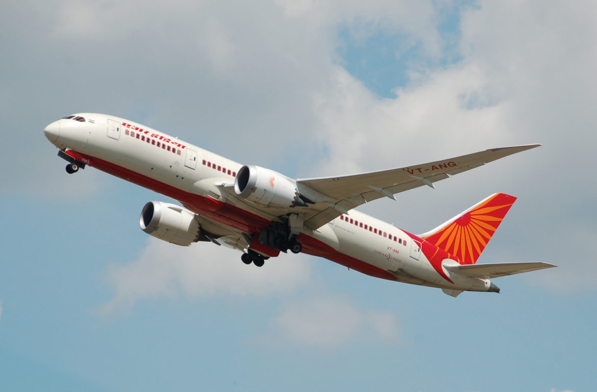 Air India plane flying in the skies