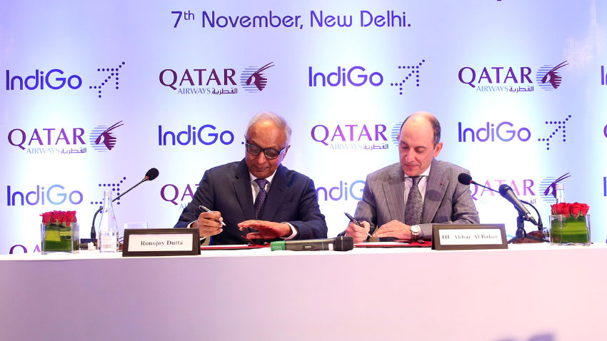 Qatar Airways and Indigo Sign Codeshare Agreement