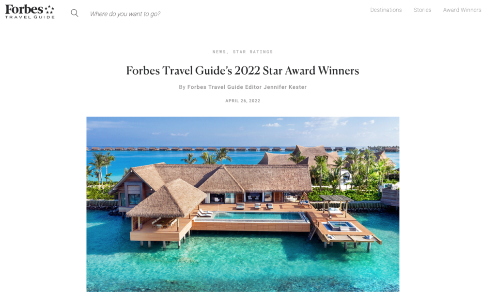 CAESARS PALACE DUBAI RECOGNIZED BY FORBES TRAVEL GUIDE 2022 STAR AWARDS WITH FIVE STAR RECOMMENDATION 