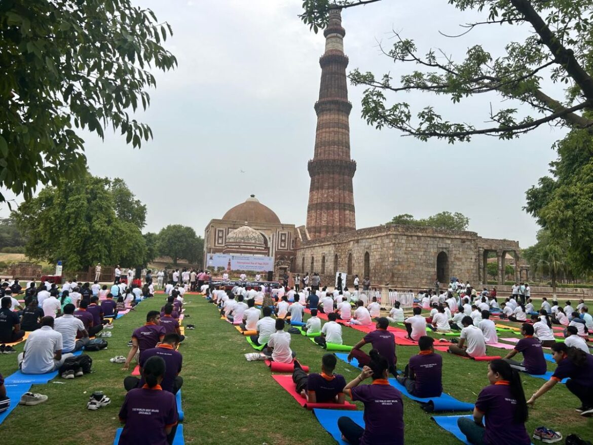 Celebration of International Day of Yoga by Ministry of Tourism, Government of India at Qutub Minar, New Delhi