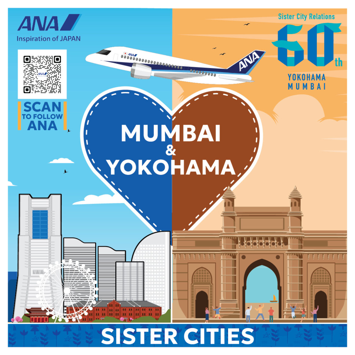 ANA Celebrates 60th Anniversary of Yokohama–Mumbai Sister City Ties with SpecialIn-Flight and Airport Activations