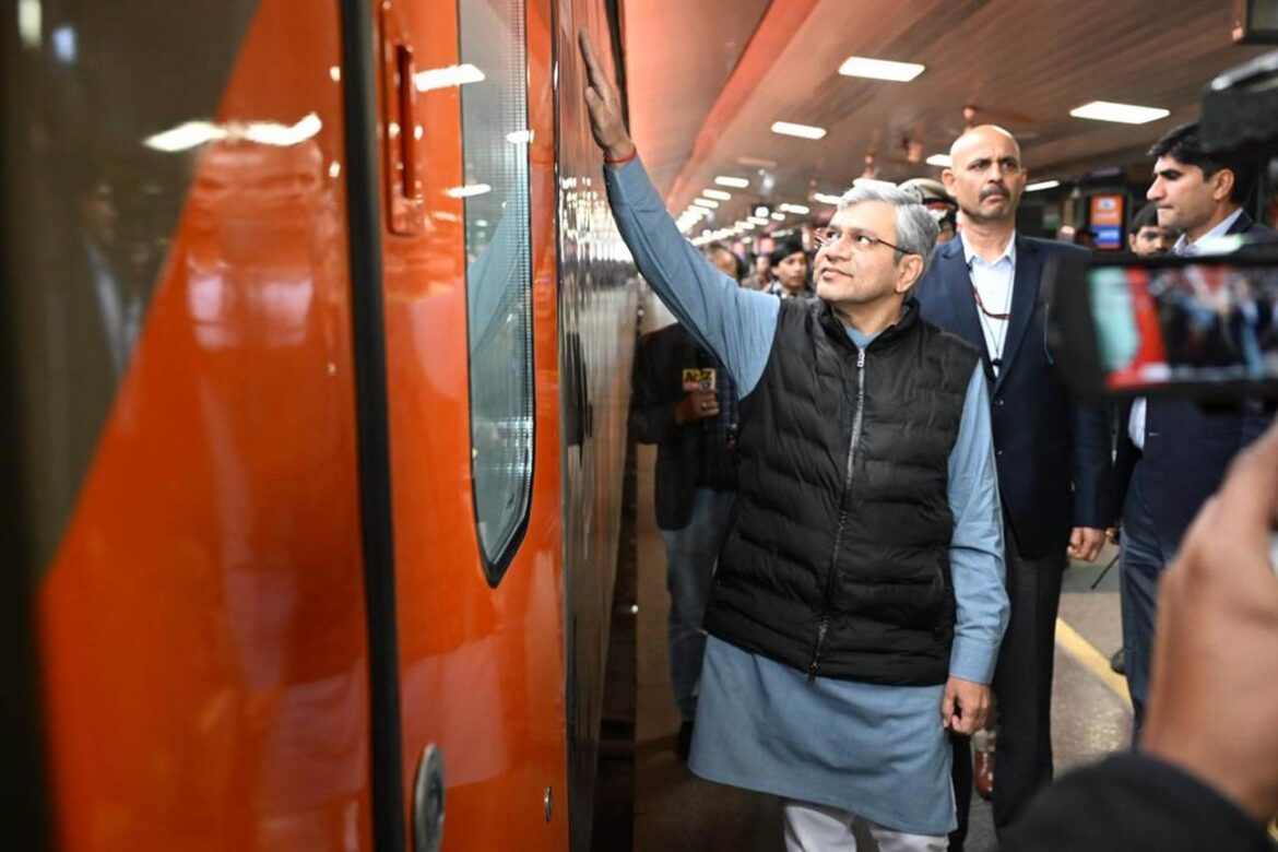 Union Minister Ashwini Vaishnaw Inspects Vande Bharat Sleeper Train at New Delhi Railway Station