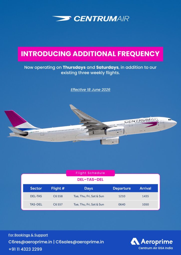 Centrum Air Adds More Capacity on India Route, Now Operating Five Flights Weekly