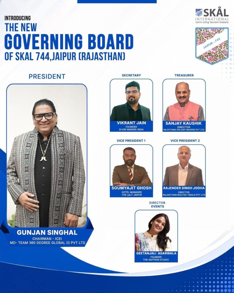 Skål International Jaipur Installs New Governing Board for 2026–2028, Reinforcing Commitment to Sustainable Tourism and Industry Growth