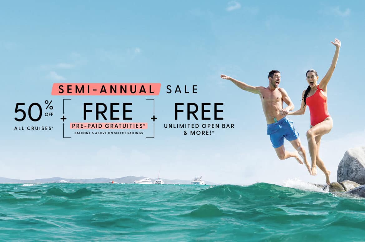 NORWEGIAN CRUISE LINE LAUNCHES FIRST-EVER SEMI-ANNUAL SALE WITH 50% OFF ALL CRUISES, PLUS FREE PRE-PAID GRATUITIES ON SELECT SAILINGS