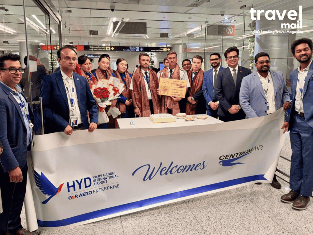 Centrum Air Hyderabad Tashkent Flights Begin: Twice Weekly 6 Centrum Air launch ceremony for Hyderabad Tashkent flights at Hyderabad International Airport