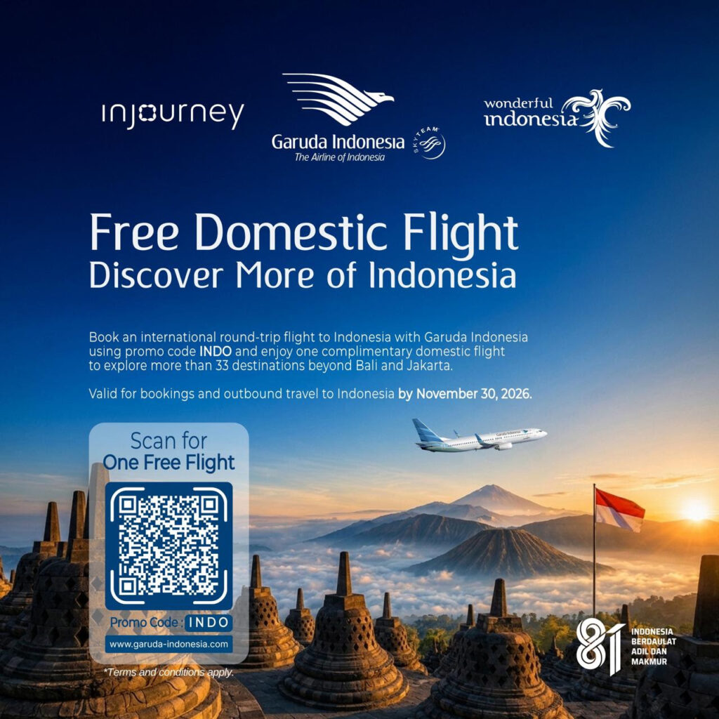 Garuda Indonesia Offers 170,000 Free Domestic Seats for Travellers Flying From 10 Countries 7 Garuda Indonesia Offers 170,000 Free Domestic Seats for Travellers Flying From 10 Countries
